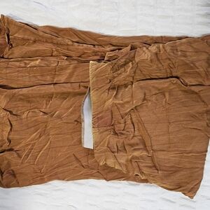 Brown Crinkled Fabric Skirt